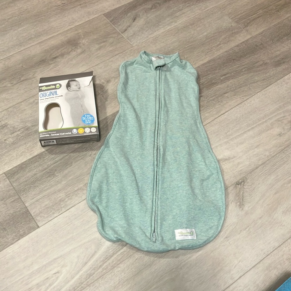 3-6 month Woombie sleep swaddle sack. Washed and never worn
